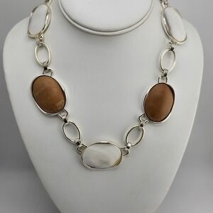 Dana Buchman Mother Of Pearl And‎ Wood Necklace